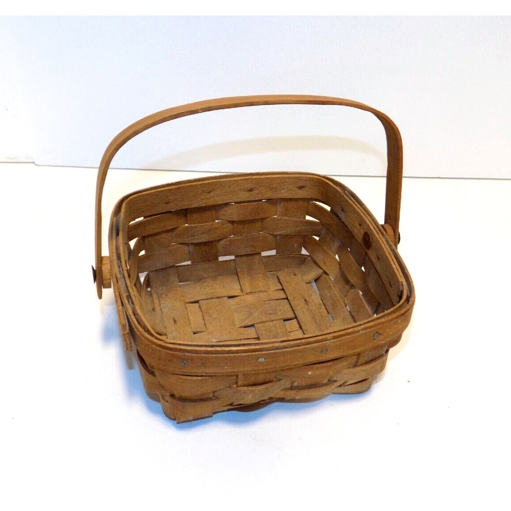 VINTAGE Square Small Berry Basket 1986 Longaberger -- DK Stain